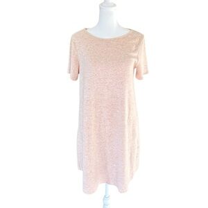Forever 21 Pink Sweater Dress Knit T Shirt Dress Soft Stretch Casual Mini M